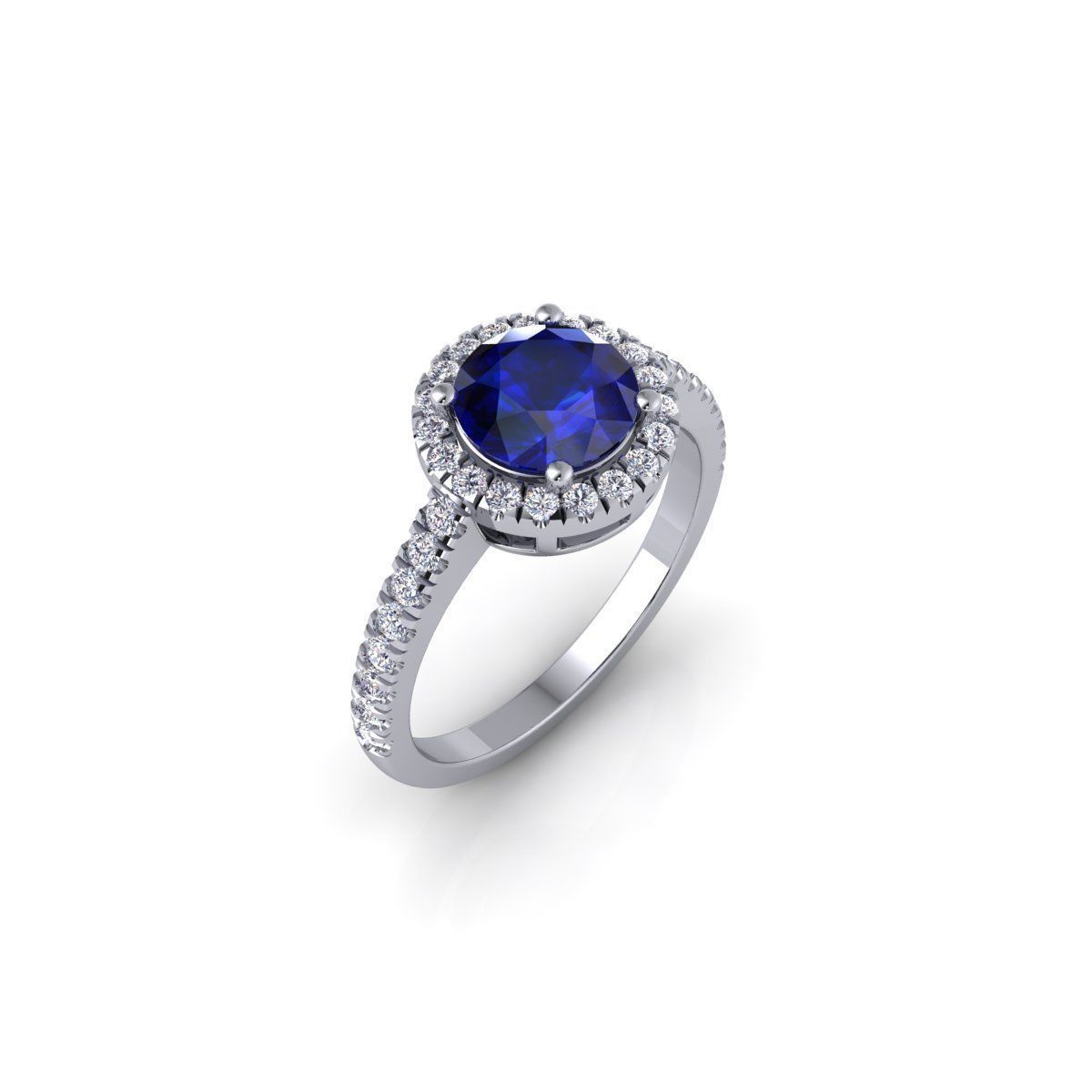 Halo Ring gemstone Stone Ring 3d Model and Render 3D print model_5