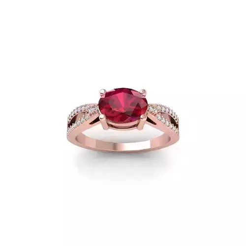 Gemstone Oval Diamond ring 3d Model and Render