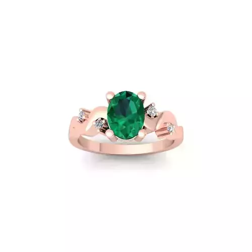 Oval Gemstone Ring 3d Model and Render 