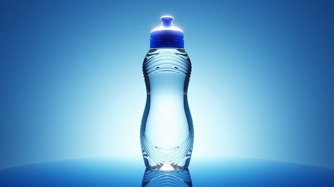 Photorealistic Squeeze Water Bottle - 3D Asset 3D model