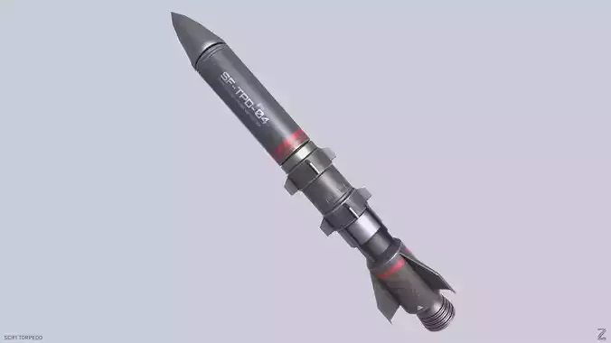 Scifi torpedo Low-poly 3D model