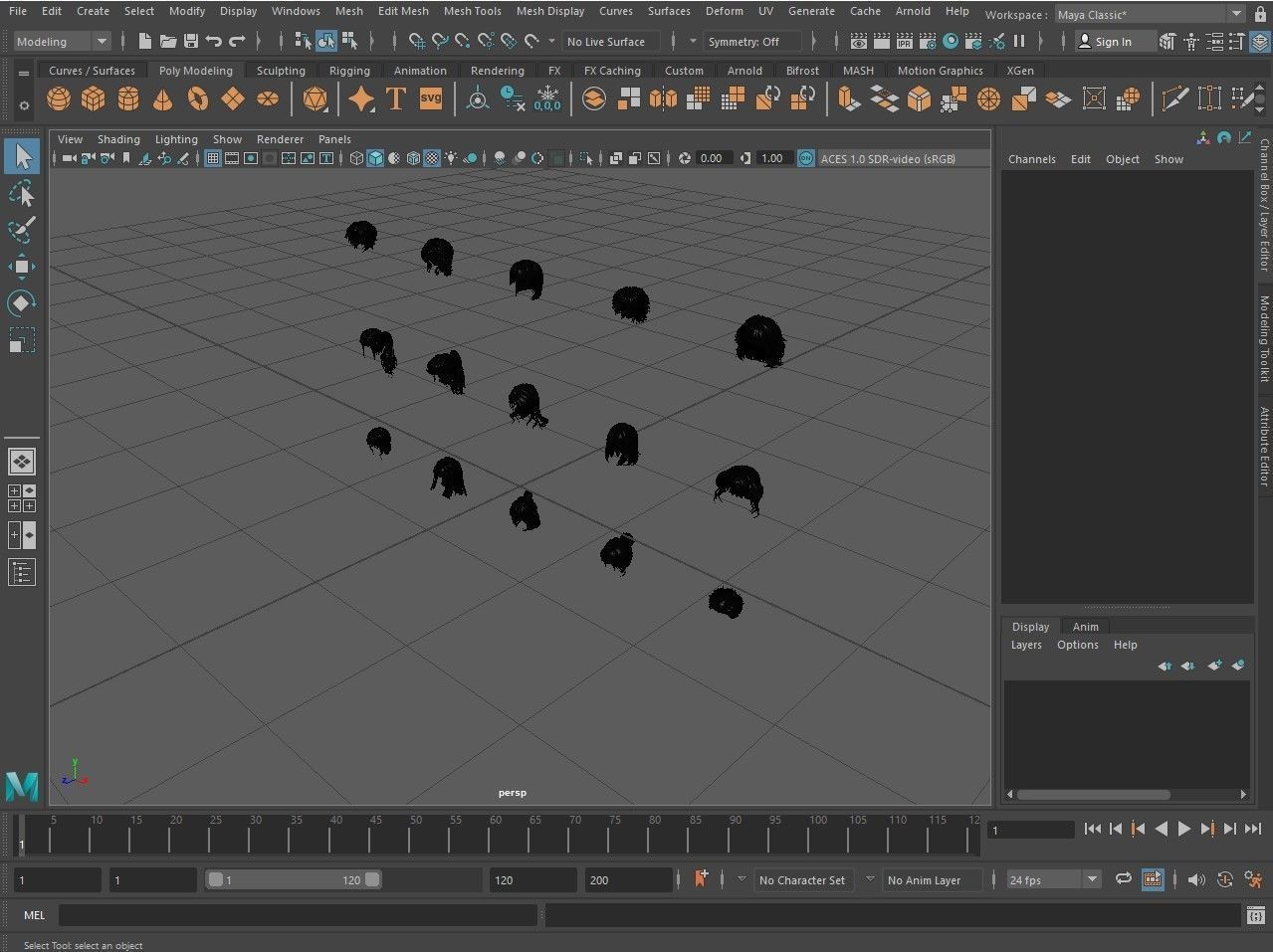 cartoon woman hairstyle Low-poly 3D model_22
