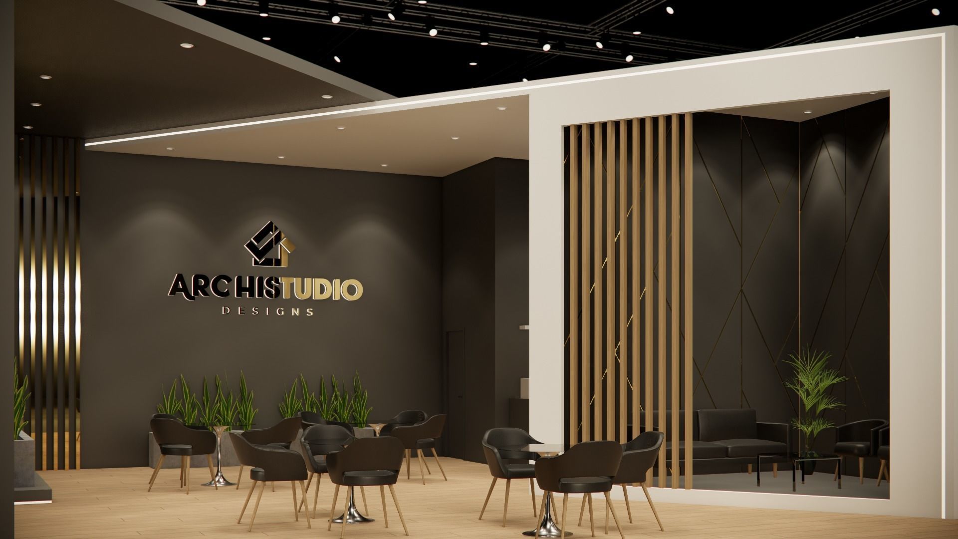 Exhibition booth design 3D model 14m x 11m  3D model_4