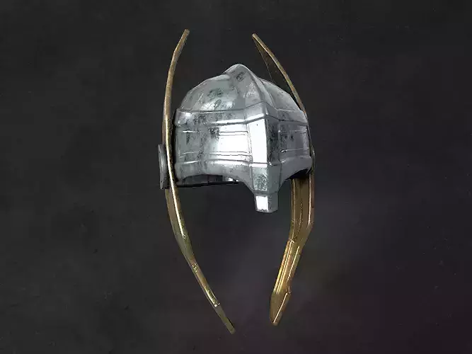 Helmet medieval warrior angel lowpoly game asset