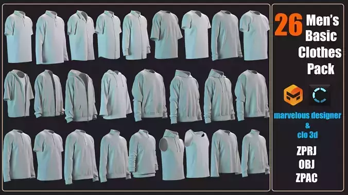 26 Men Basic Clothes Pack 