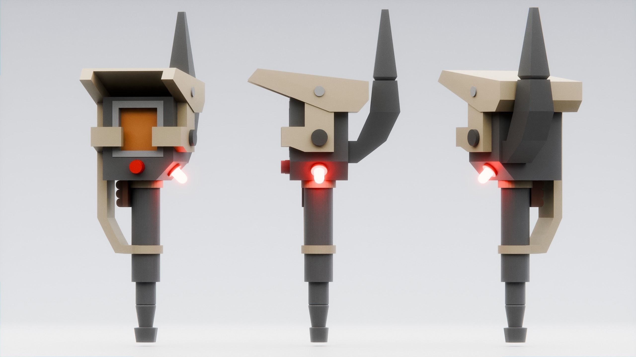 Lowpoly Sci-Fi Scanning Device Gameready  Low-poly 3D model_1