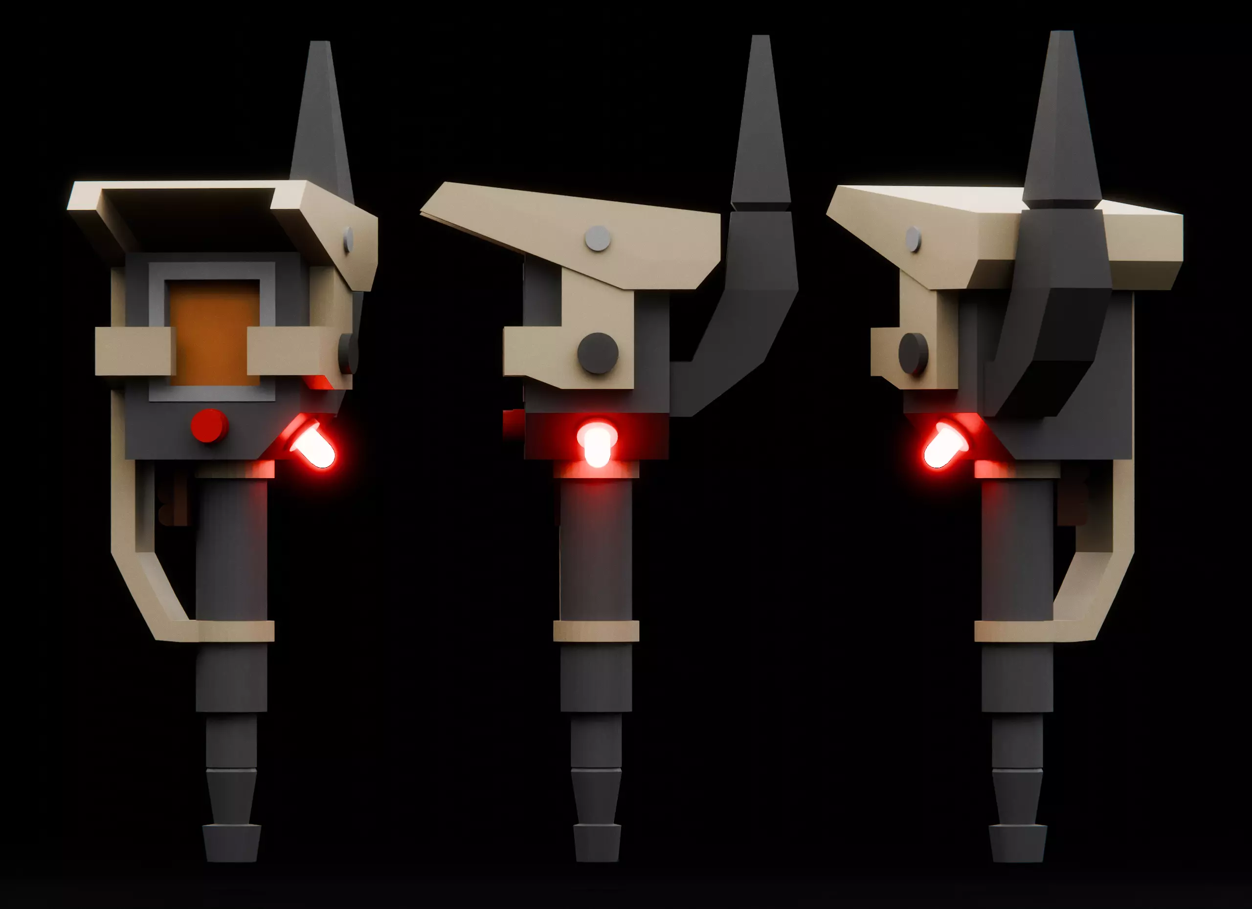 Lowpoly Sci-Fi Scanning Device Gameready  Low-poly 3D model_0