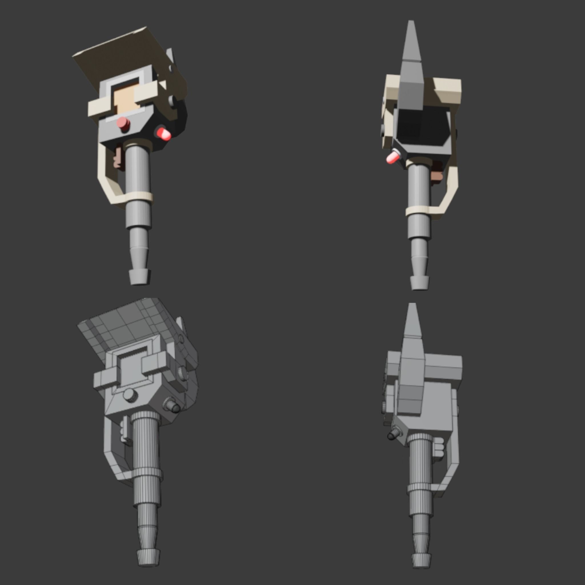 Lowpoly Sci-Fi Scanning Device Gameready  Low-poly 3D model_5