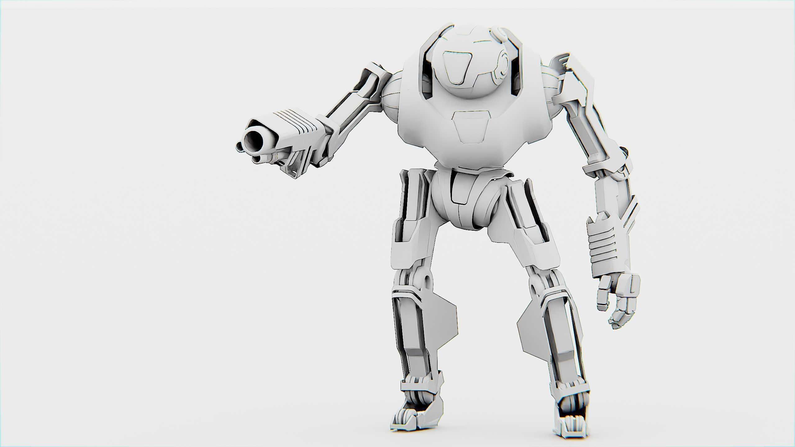 COMBAT DROID PANDA  Rigged for Unreal Engine - Unity - MIXAMO 3D model_32