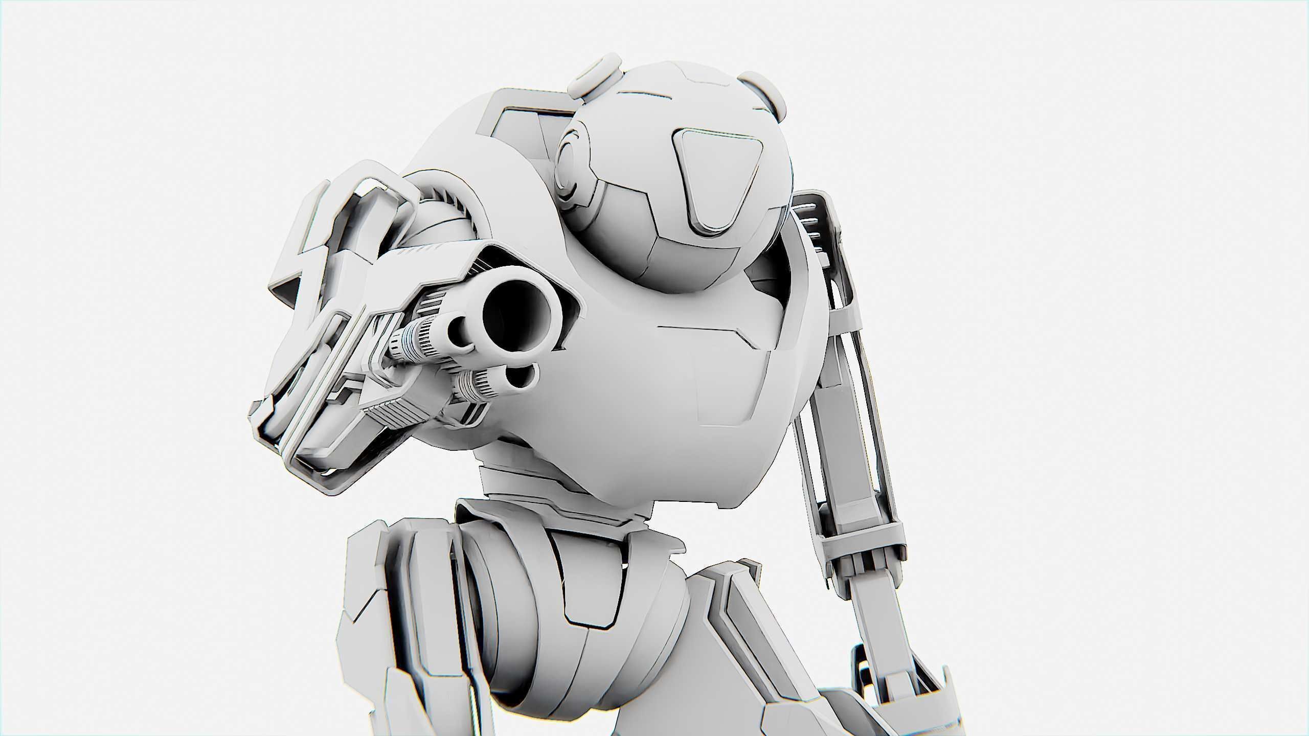 COMBAT DROID PANDA  Rigged for Unreal Engine - Unity - MIXAMO 3D model_34