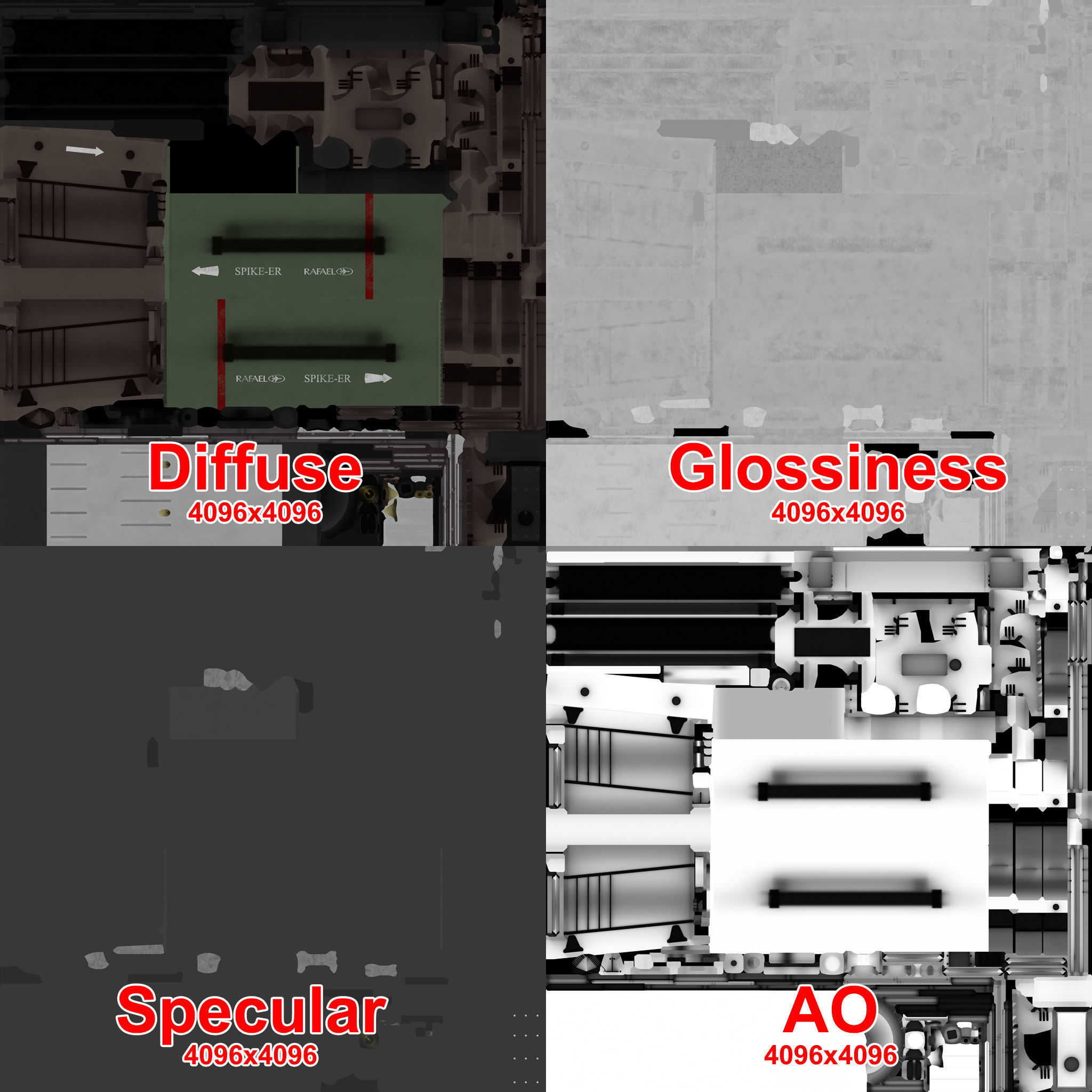 Launcher Spike ER With Missile Low-poly 3D model_19