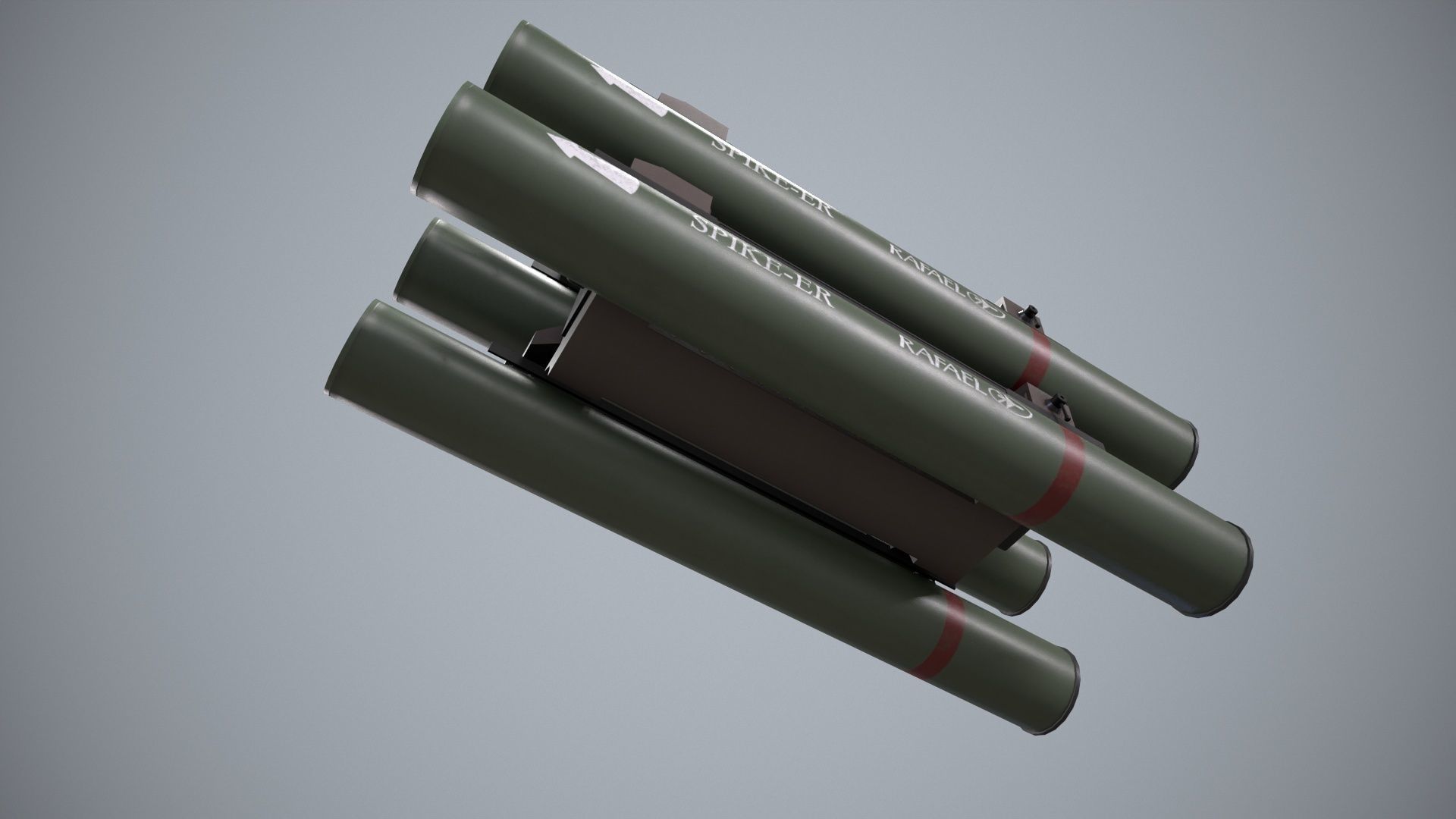 Launcher Spike ER With Missile Low-poly 3D model_7
