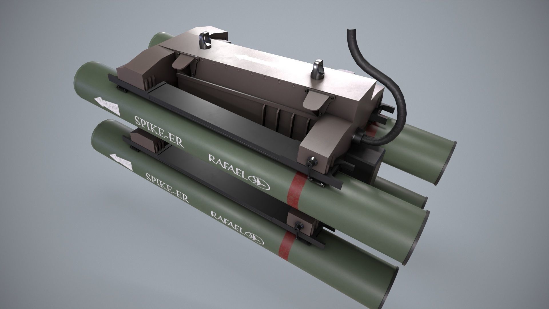 Launcher Spike ER With Missile Low-poly 3D model_9