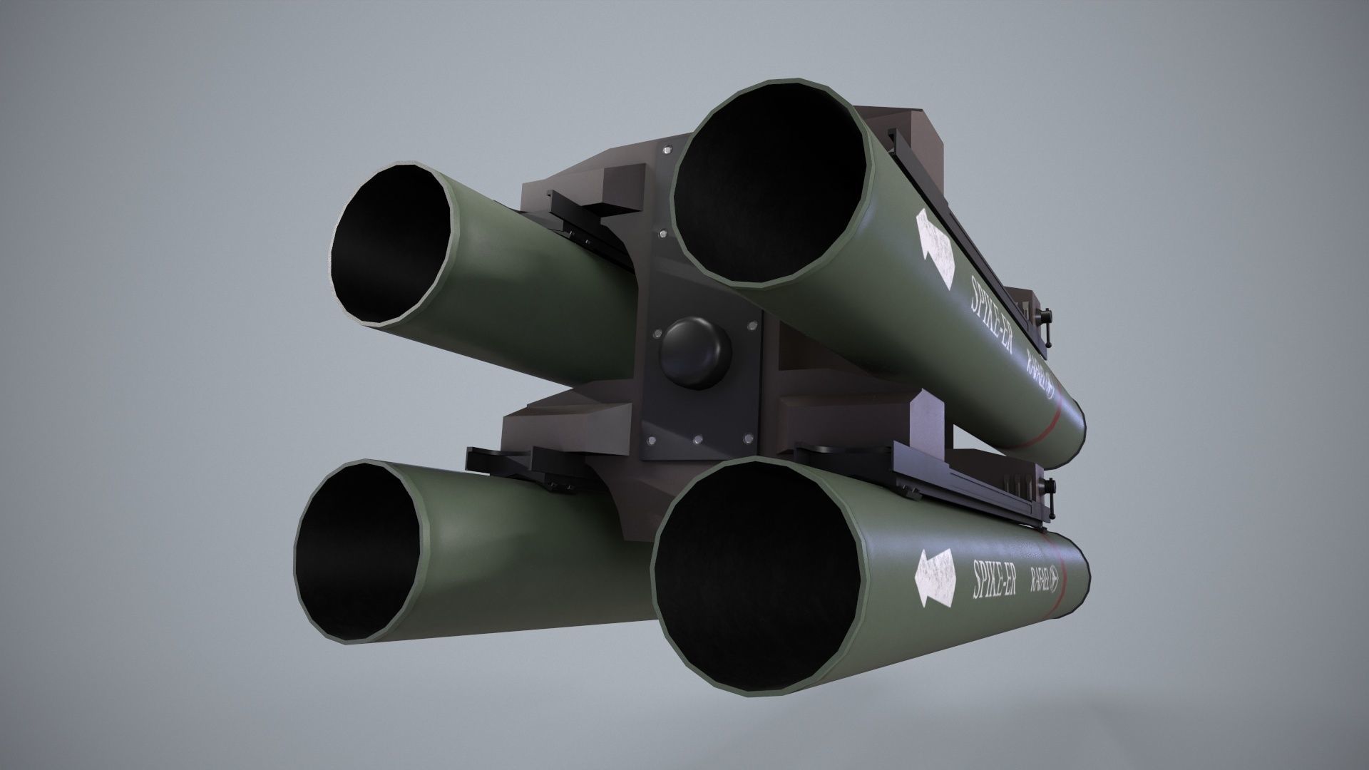 Launcher Spike ER With Missile Low-poly 3D model_10