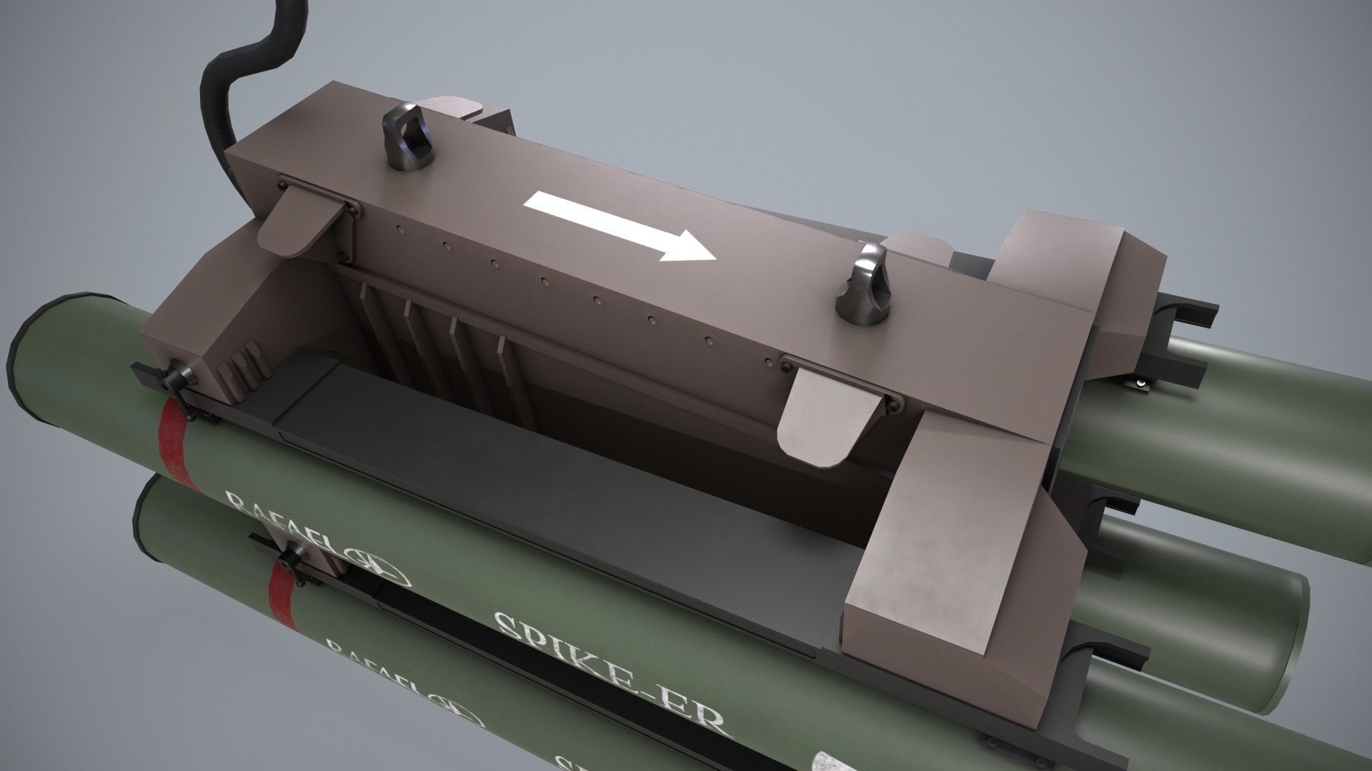 Launcher Spike ER With Missile Low-poly 3D model_5