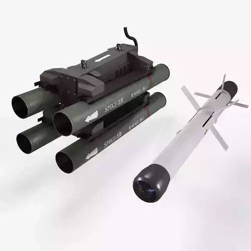 Launcher Spike ER With Missile Low-poly 3D model