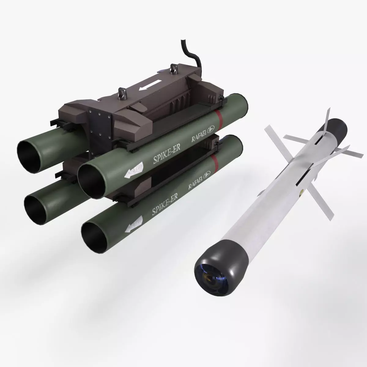 Launcher Spike ER With Missile Low-poly 3D model_0