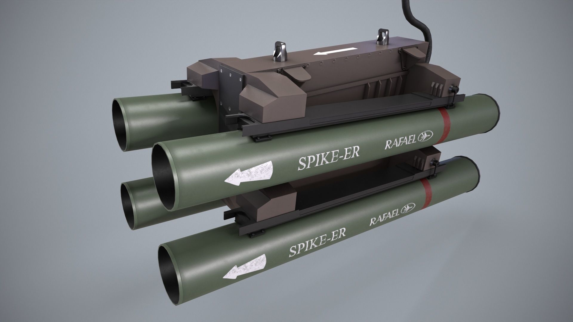 Launcher Spike ER With Missile Low-poly 3D model_2