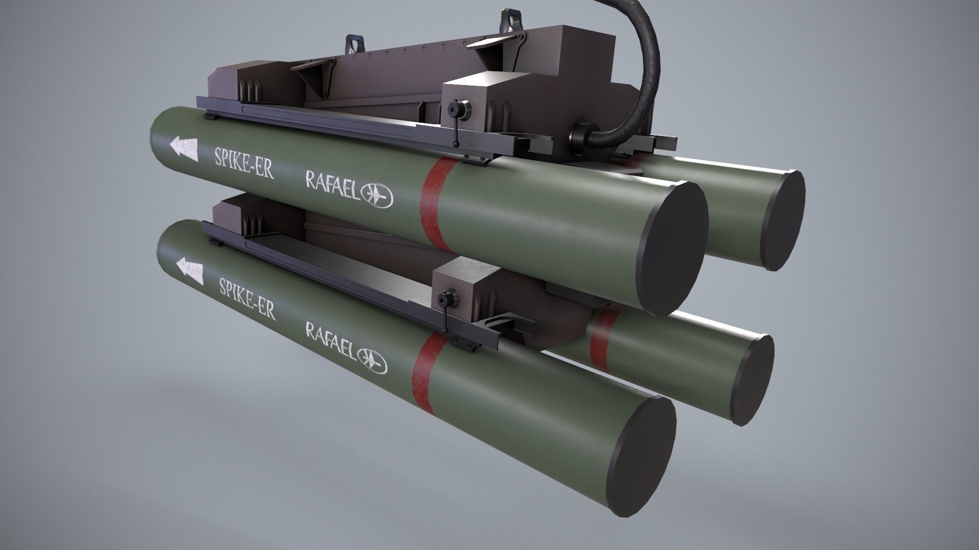 Launcher Spike ER With Missile Low-poly 3D model_3