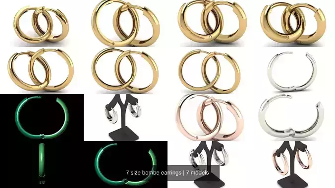 7 size bombe earrings