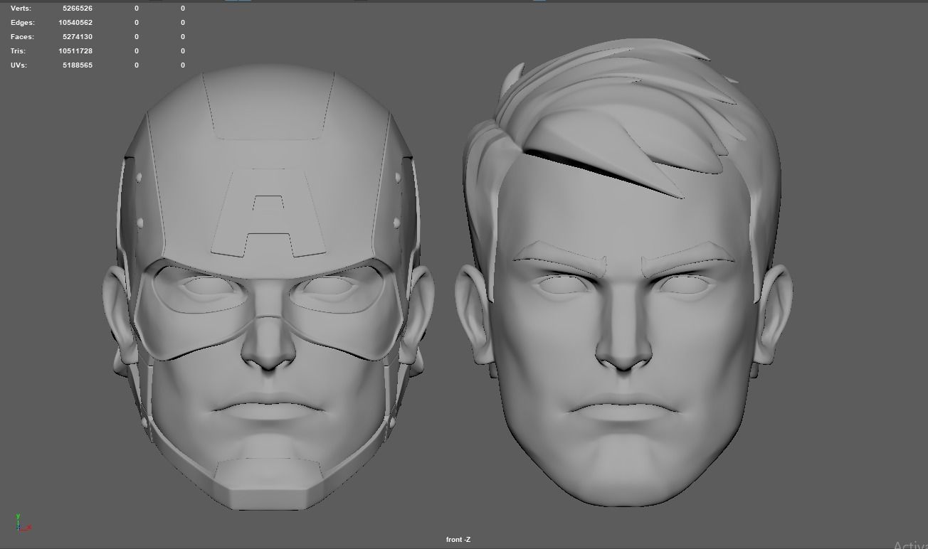 CAPTAIN AMERICA STEVE ROGERS HEAD SCULPT 3D print model_6