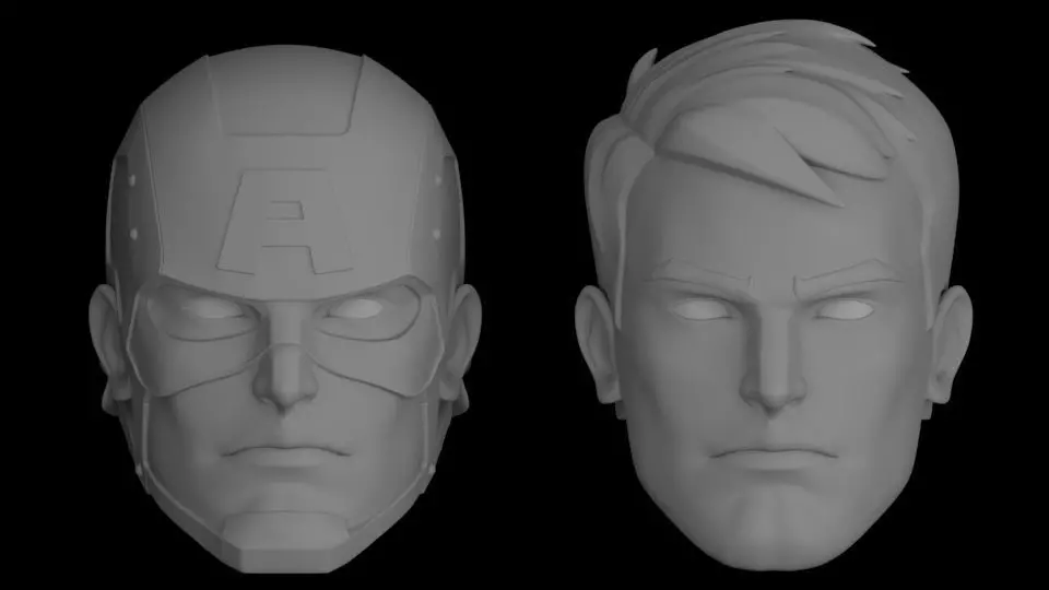CAPTAIN AMERICA STEVE ROGERS HEAD SCULPT 3D print model_0