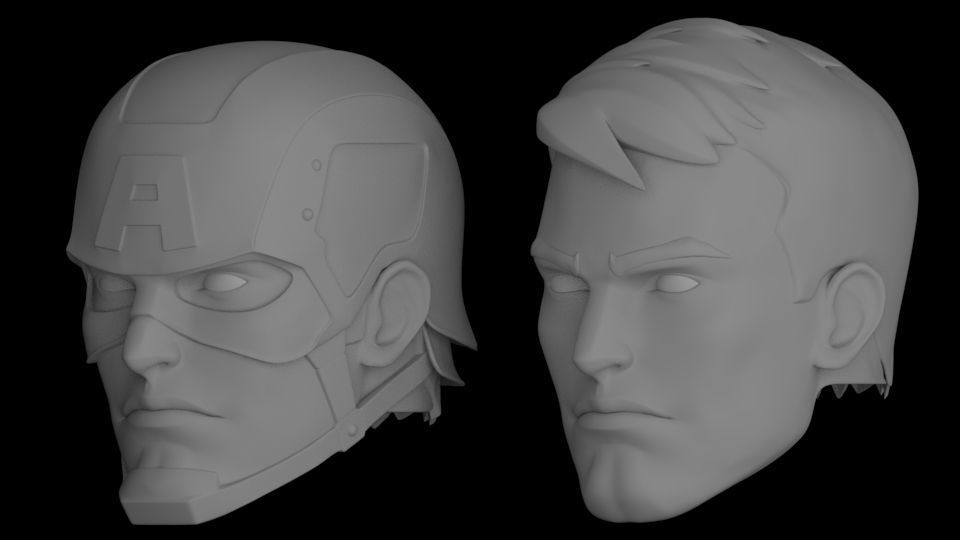 CAPTAIN AMERICA STEVE ROGERS HEAD SCULPT 3D print model_1
