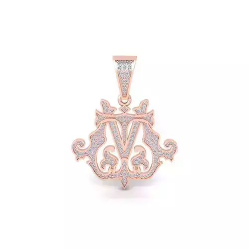 Monogram Pendent 3d Model and Render STL