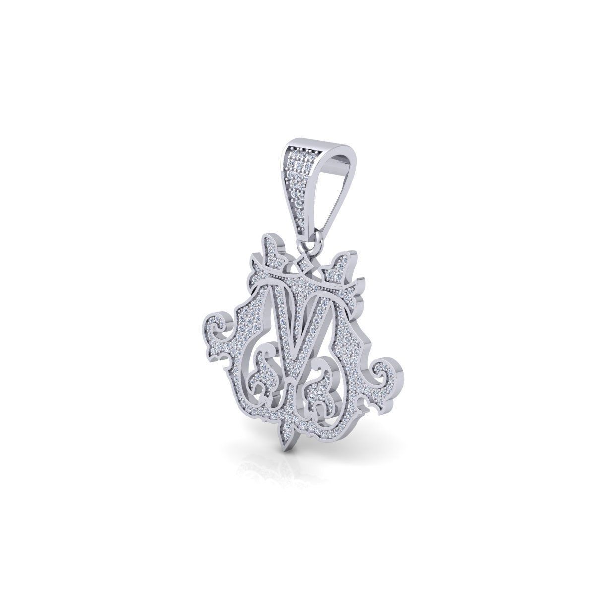 Monogram Pendent 3d Model and Render STL 3D print model_8