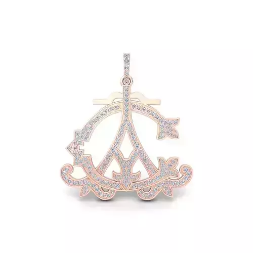 CA Monogram Pendent 3d Model and Render STL