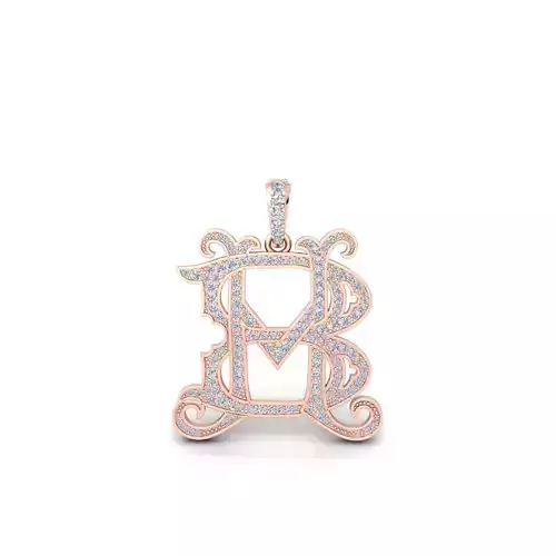 MB Monogram Pendent 3d Model and Render 