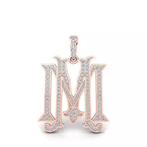 MM Monogram Pendent 3d Model and Render STL