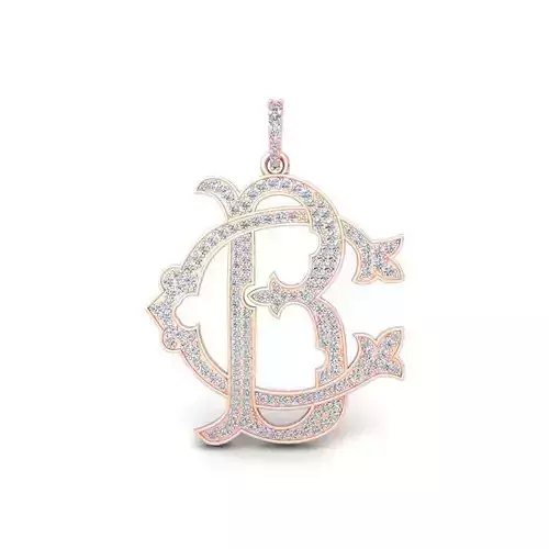 CB monogram Pendent 3d Model and Render STL