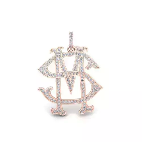 SM Monogram Pendent 3d Model and Render 