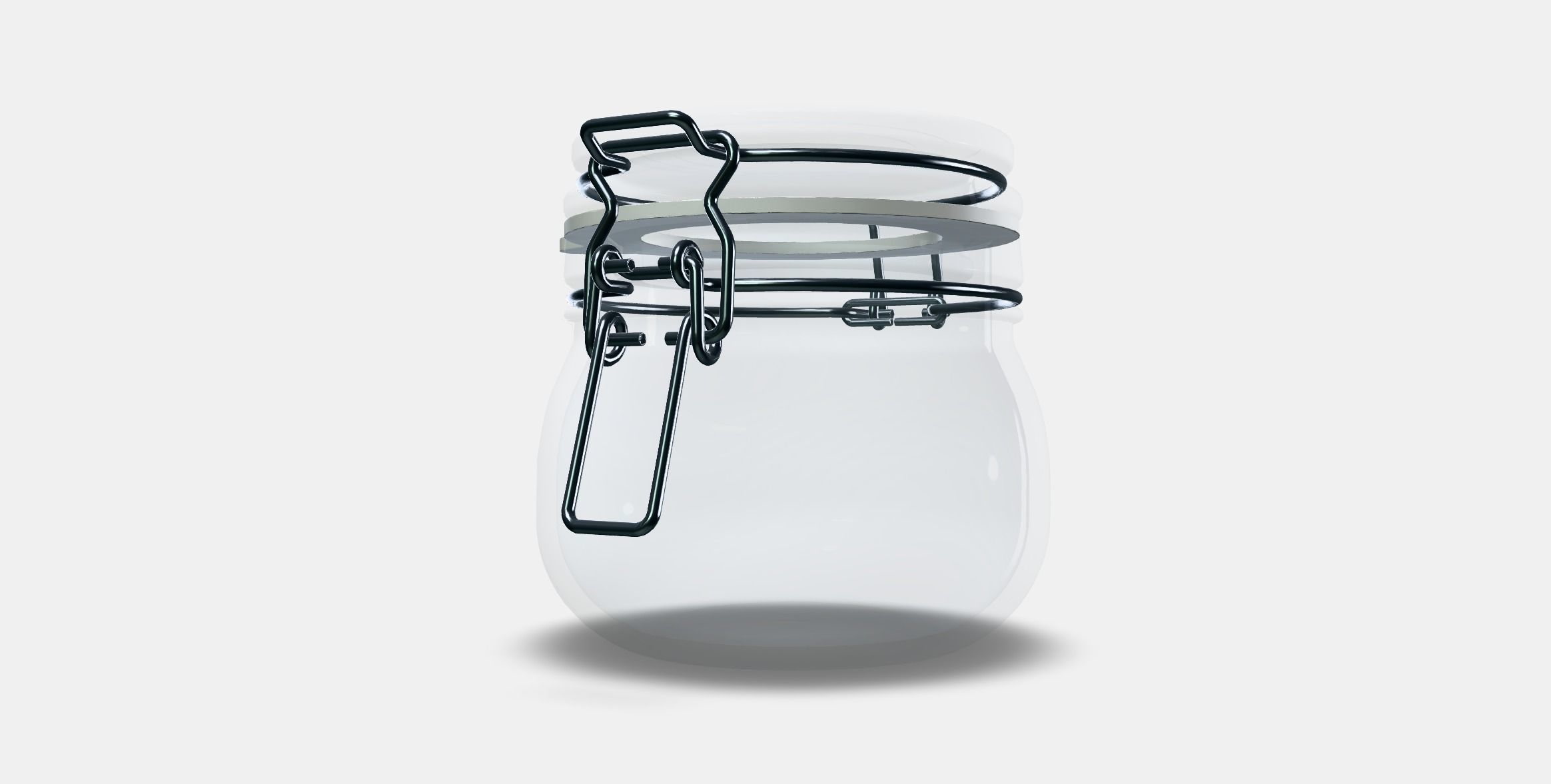 KORKEN Jar with lid Low-poly 3D model_11