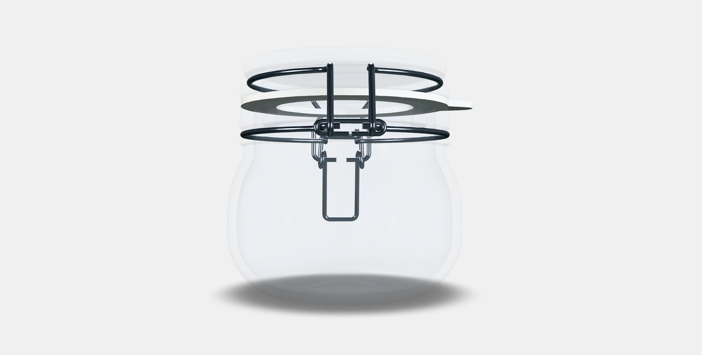 KORKEN Jar with lid Low-poly 3D model_14