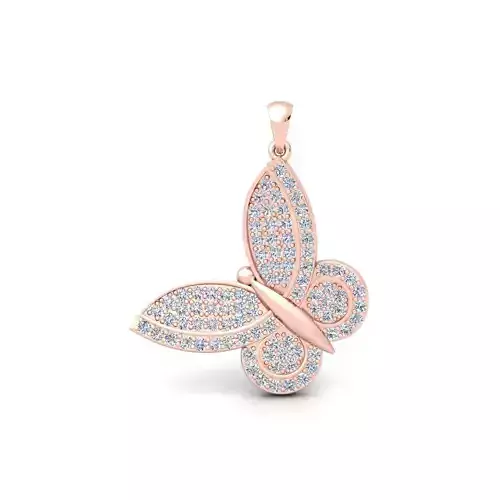 Butterfly Pendent 3d Model And Render  STL