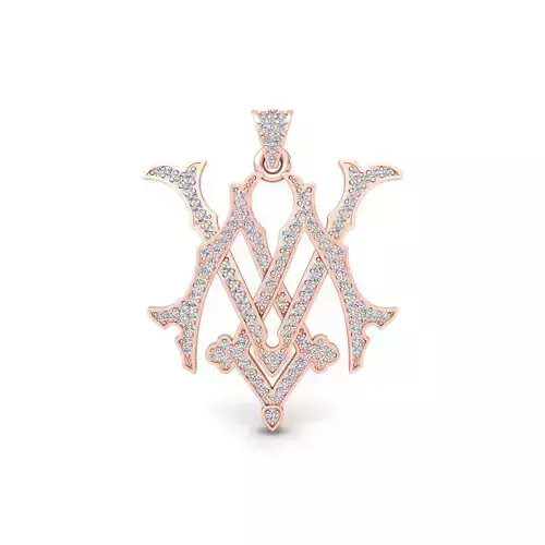 MW Monogram Pendent 3d Model and Render STL