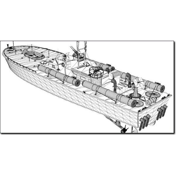 PT 109 US Torpedo Boat Studio Max 3D model_2