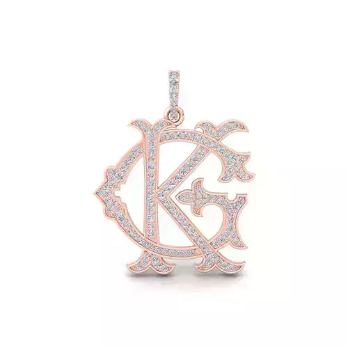 KG Monogram Pendent 3d Model and Render STL