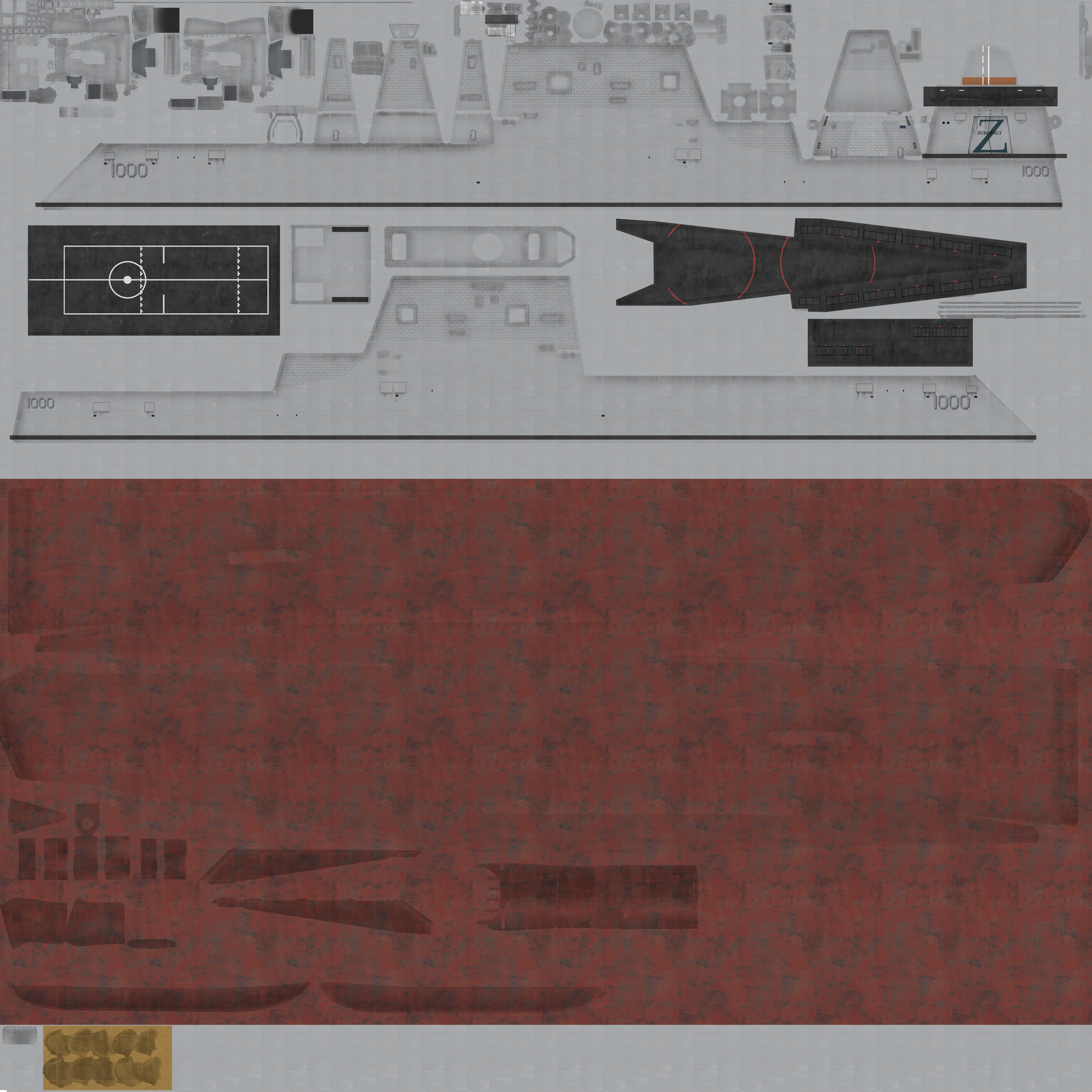 Zumwalt class Destroyer Low-poly 3D model_13