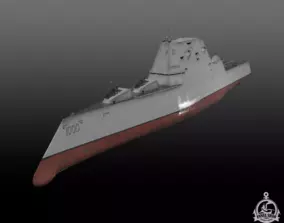 Rogerio Zumwaltさん専用 Newest Stealth Destroyer USS Zumwalt (DDG-1000) View from
