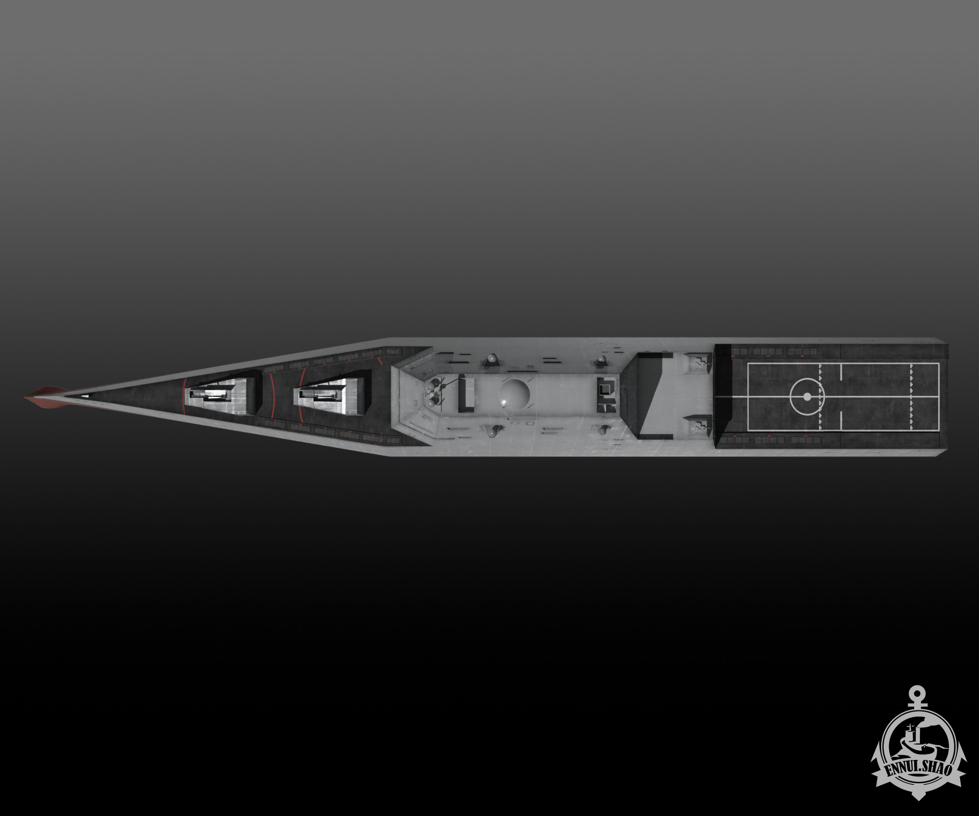 Zumwalt class Destroyer Low-poly 3D model_10