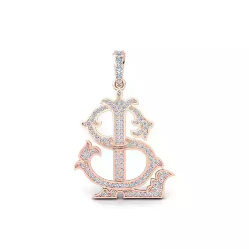 SL Monogram Pendent 3d Model and Render 