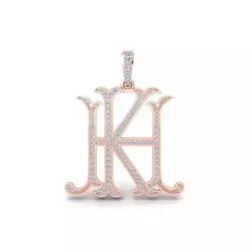 KH Monogram Pendent 3d Model and Render STL