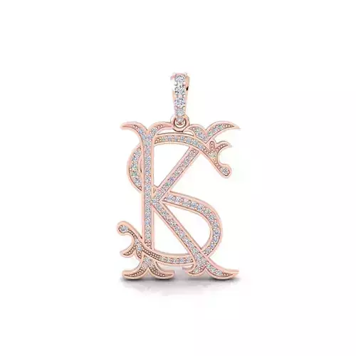 KS Monogram Pendent 3d Model and Render 