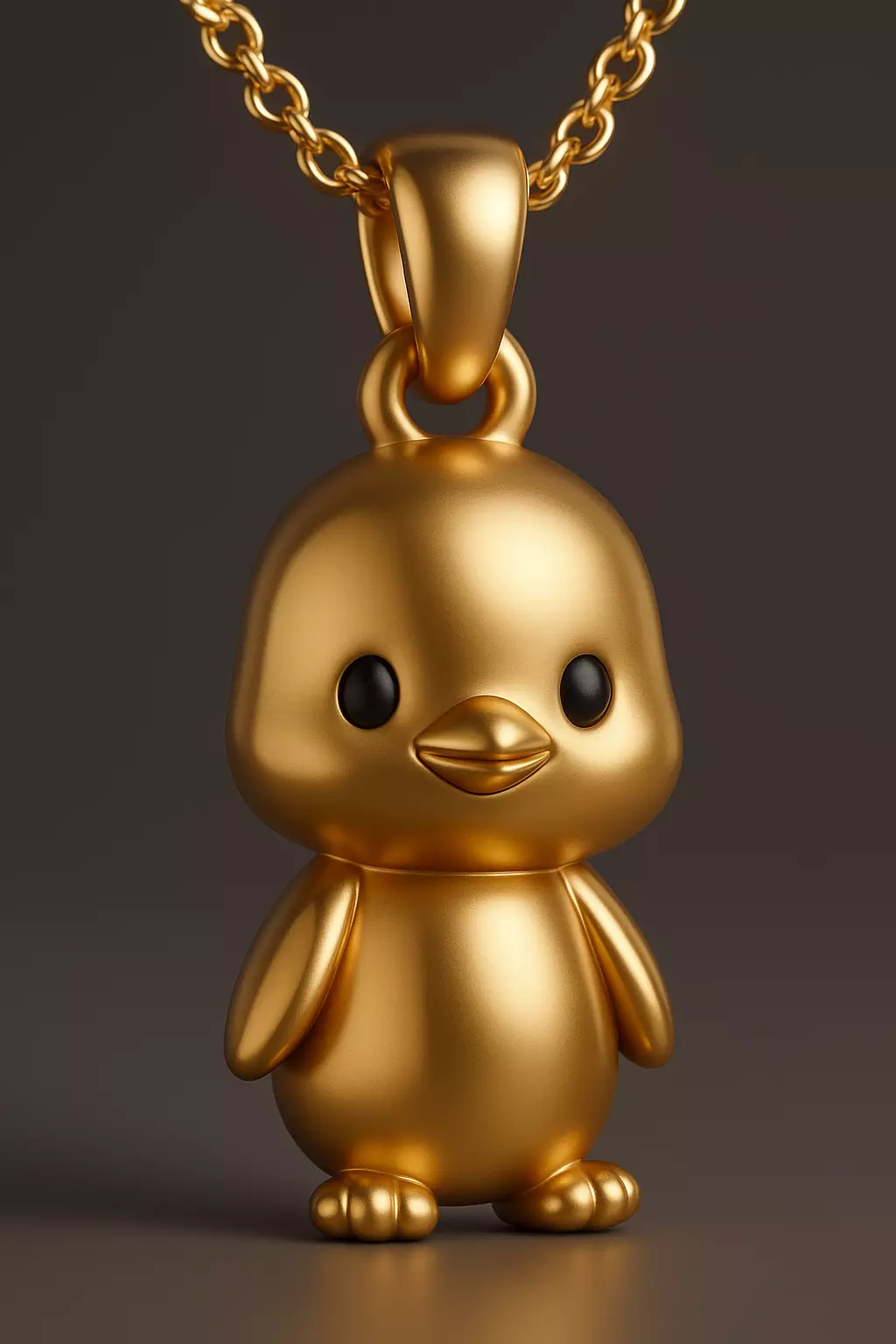 Chibi Golden Duck Penguin Chick Pendant 3D print model