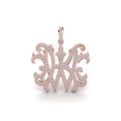 WH Pendent Monogram Pendent 3d Model and Render 3D print model