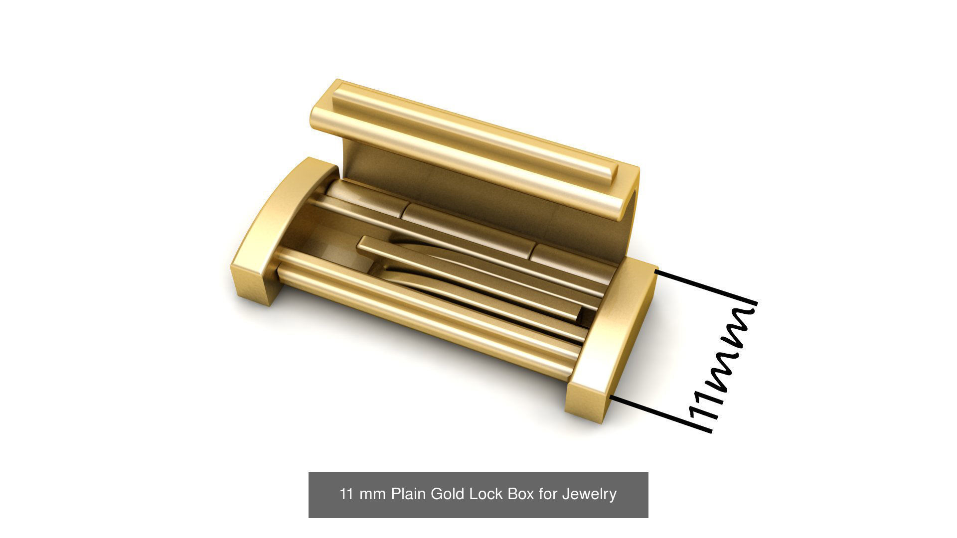 11 mm Rectangular Lock Box Combo of Plain and Diamond 3D Model Collection_1