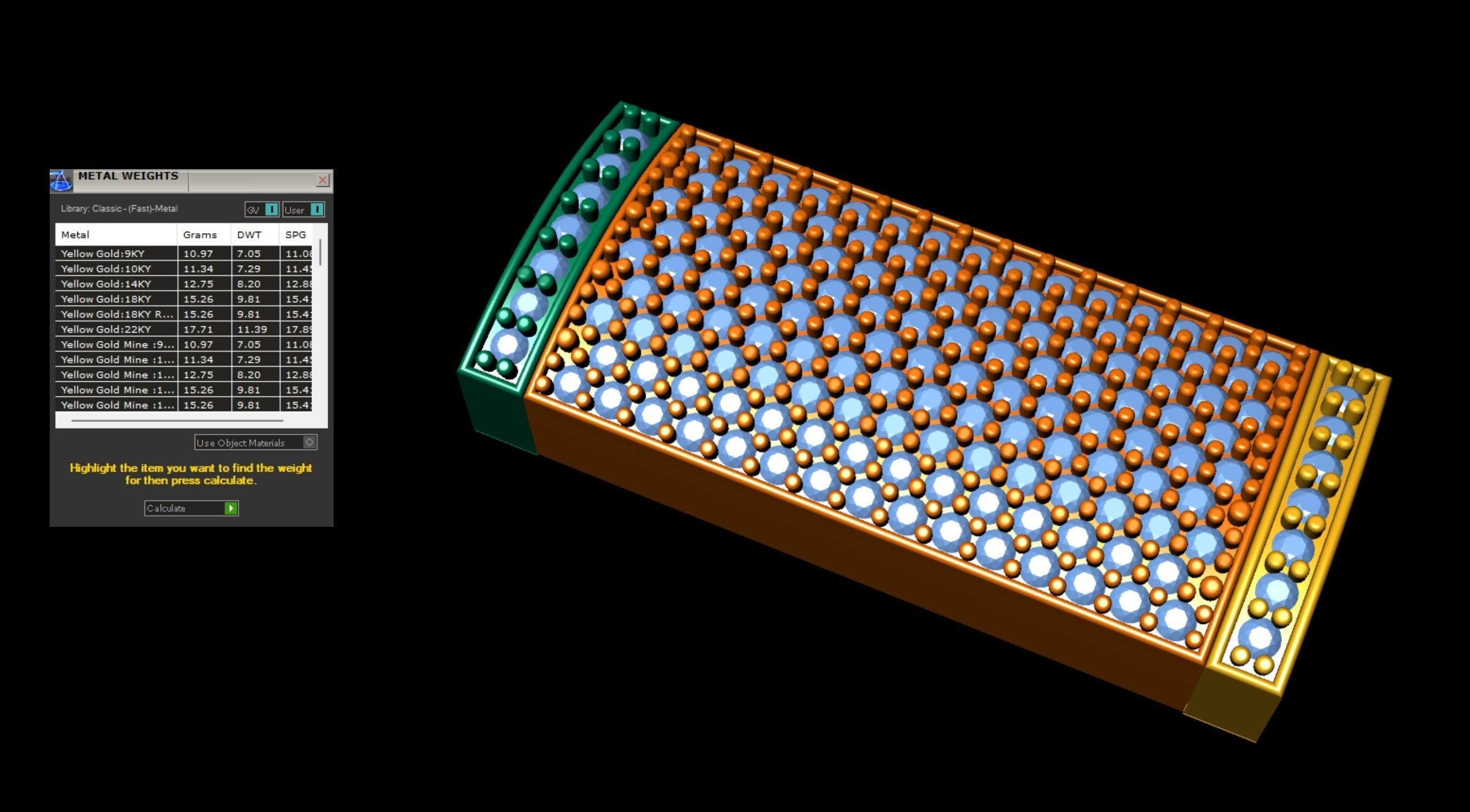 11 mm Rectangular Lock Box Combo of Plain and Diamond 3D Model Collection_8